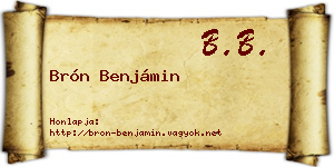 Brón Benjámin névjegykártya